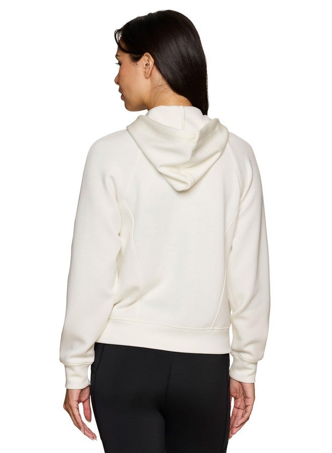 RBX RBX Active Women's Scuba Sweatshirt with Zipper Pockets, Hoodie Lightweight Zip Up Jacket for Women Cream M  - Image 2