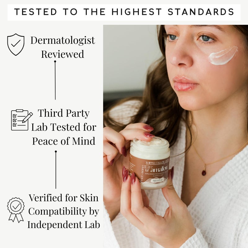 Amallow 100% Grass Fed Beef Tallow for Skin Care - Face + Body - Whipped Moisturizer - Natural Lotion, 4 FL. oz. (Clean Cloud) - Image 5