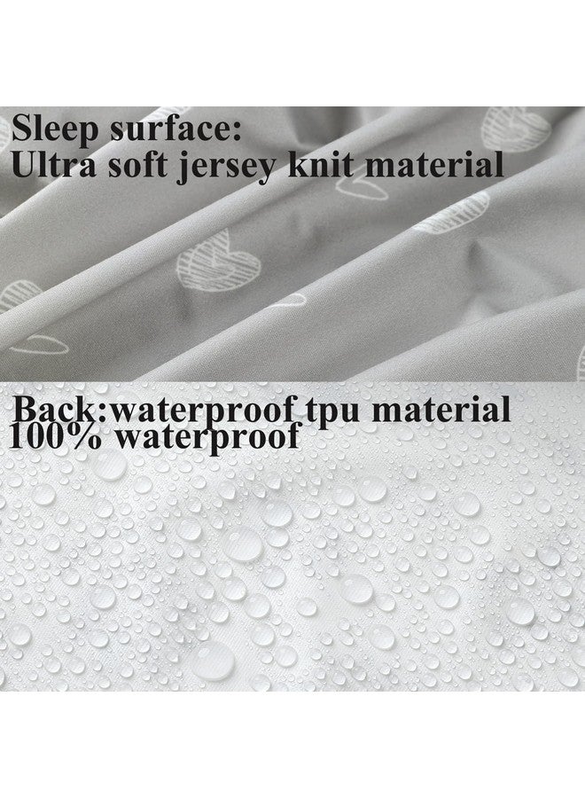 Fadacudan Waterproof Changing Pad Cover Set 2 Pack Stretch Jersey Knit Super Soft Grey Love & Stars - Image 4
