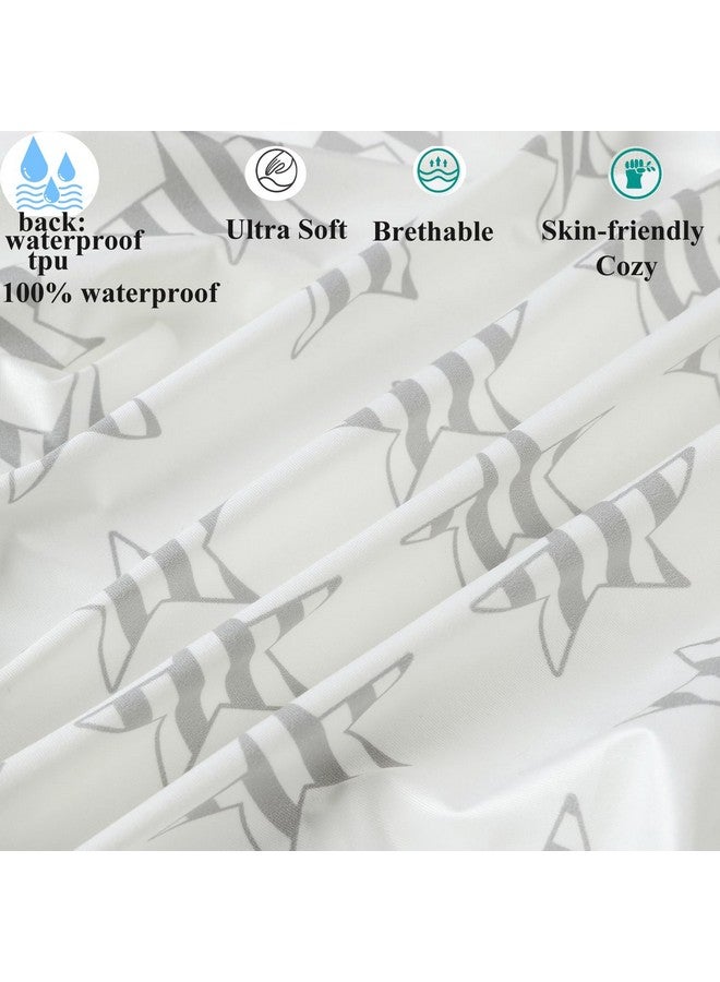 Fadacudan Waterproof Changing Pad Cover Set 2 Pack Stretch Jersey Knit Super Soft Grey Love & Stars - Image 3