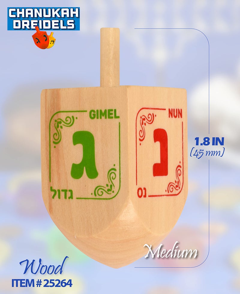 Izzy 'n' Dizzy Hanukkah Wooden Dreidel (Pack of 10) - Medium - Image 2
