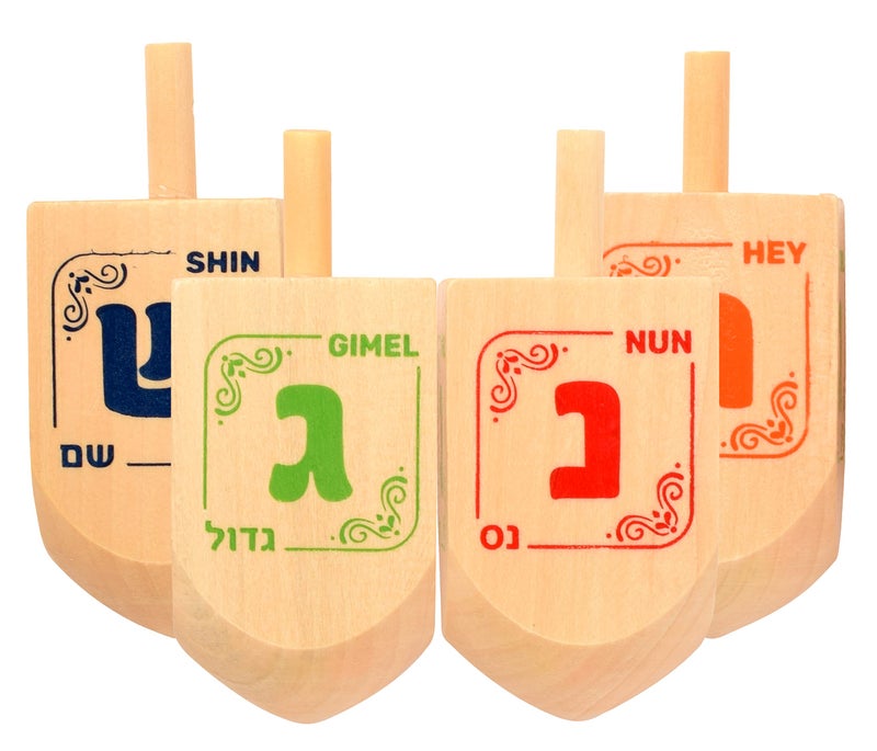 Izzy 'n' Dizzy Hanukkah Wooden Dreidel (Pack of 10) - Medium - Image 4