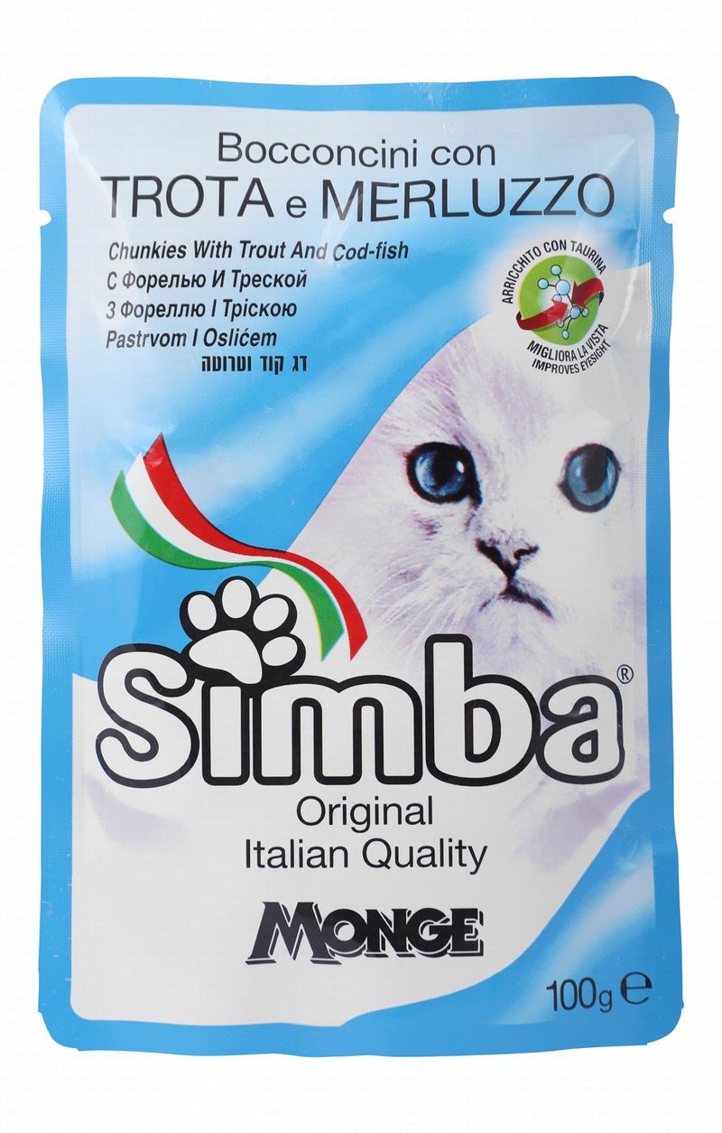 Simba Wet Cat Food with Salmon & Cod Chunks in Gravy, 100 g