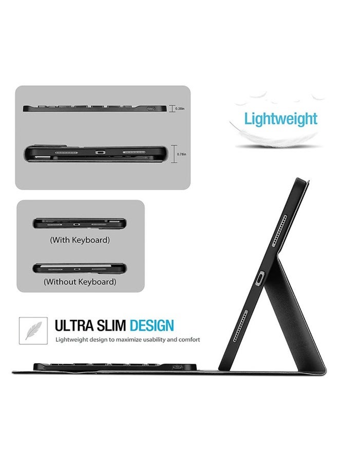 DUSALA Lightweight Smart Cover with Magnetically Detachable Wireless Keyboard for iPad 2022 (10th Gen) 10.9 inch Black - Image 4