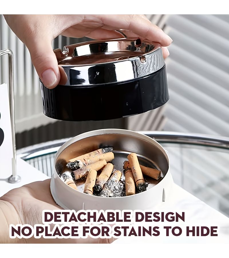 2pcs Rotating Closed Ashtrays Windproof for Balcony Terrace Home Office - Image 4