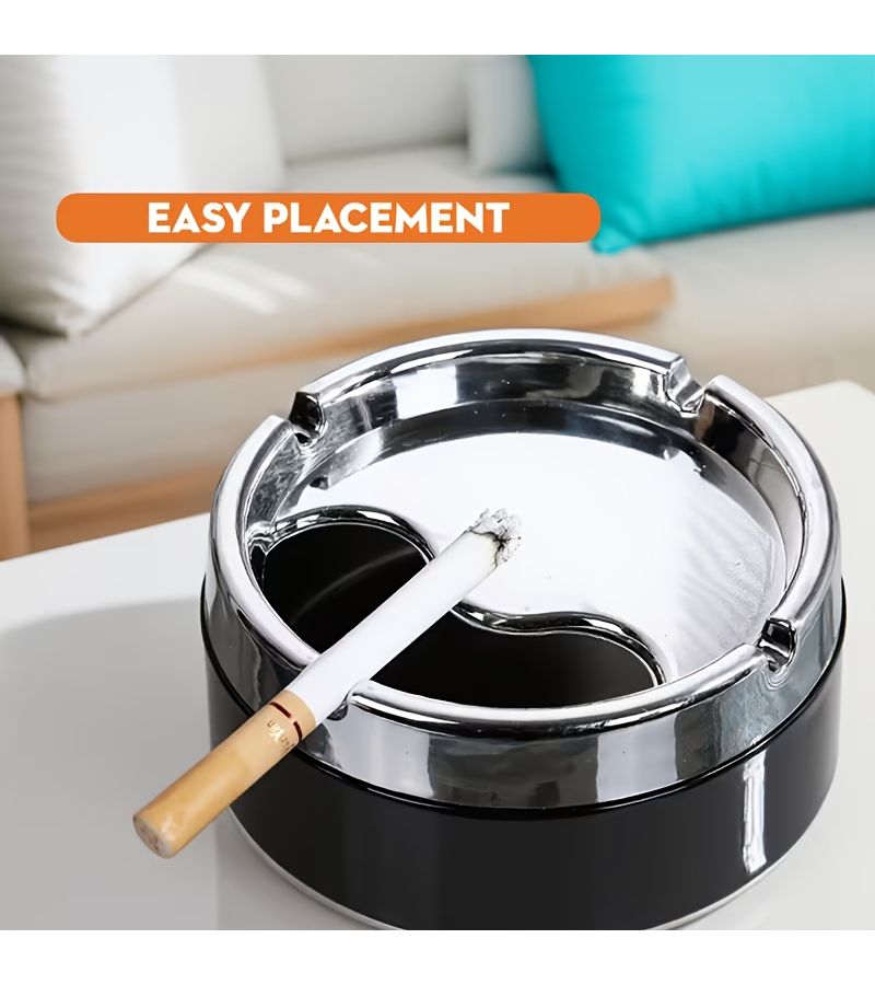2pcs Rotating Closed Ashtrays Windproof for Balcony Terrace Home Office - Image 5
