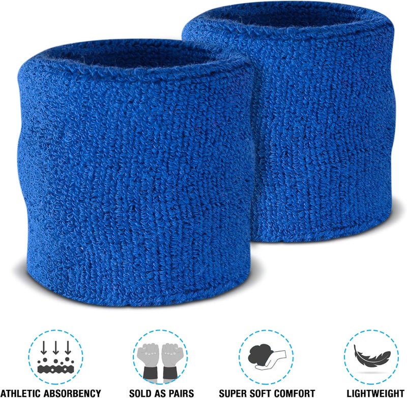 Suddora Sweatbands Set, Moisture Wicking 2 Wristbands and 1 Headband, Breathable Terry Cloth Athletic Bands for Basketball, Tennis, Yoga, Gym, Sweat Bands for Costumes and Cosplay - Image 4