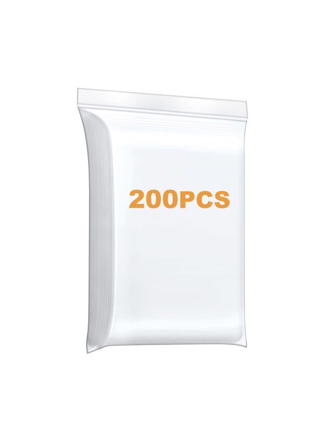 Foopama 200 قطعة 1" × 1" أكياس بلاستيكية شفافة بسحاب 4 مل صغيرة، أكياس قفل قوية لإعادة الإغلاق للمجوهرات والحبوب والعملات، بسحاب سميك - Image 1