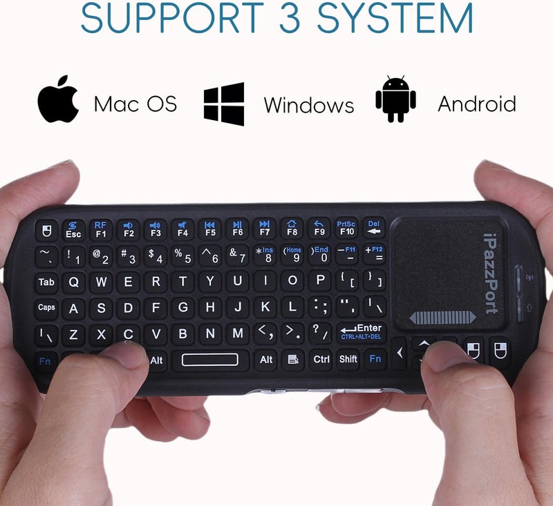 iPazzPort 2.4G+Bluetooth Wireless Mini Keyboard with Touchpad and Mouse Compact Design,Portable Lightweight for Firestick TV/PC/Android/iOS/Raspberry/HTPC - Image 5