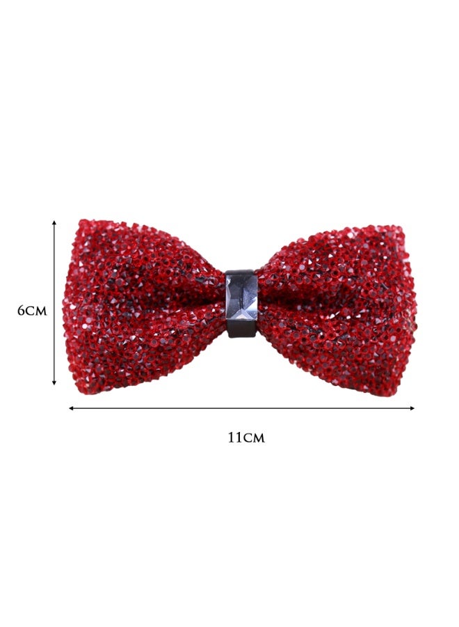 1 Pieces Men Rhinestone Bow Ties, Pre-tied Adjustable Banquet Bow Tie  for Wedding Party  - Image 2