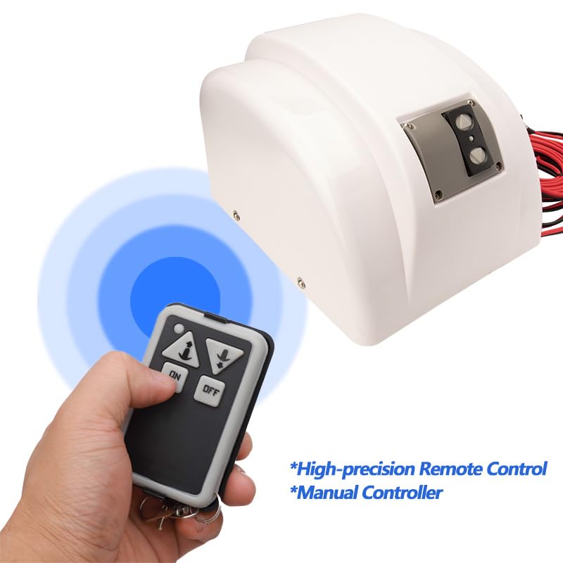 NEWMAIX Electric Anchor Winch,Marine Anchor Winch Saltwater Boat Anchor Windlass Kit with Wireless Remote Control,Anchors Up to 45 LBS, Heavy Duty Towing Winches for Fishing Boat Pontoon Boat (45LBS, White) - Image 5
