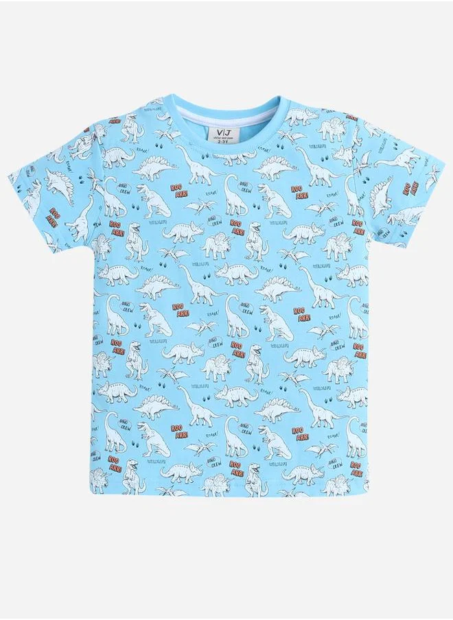فكتور اند جين All-Over Printed Cotton T-Shirt and Pyjama Set
