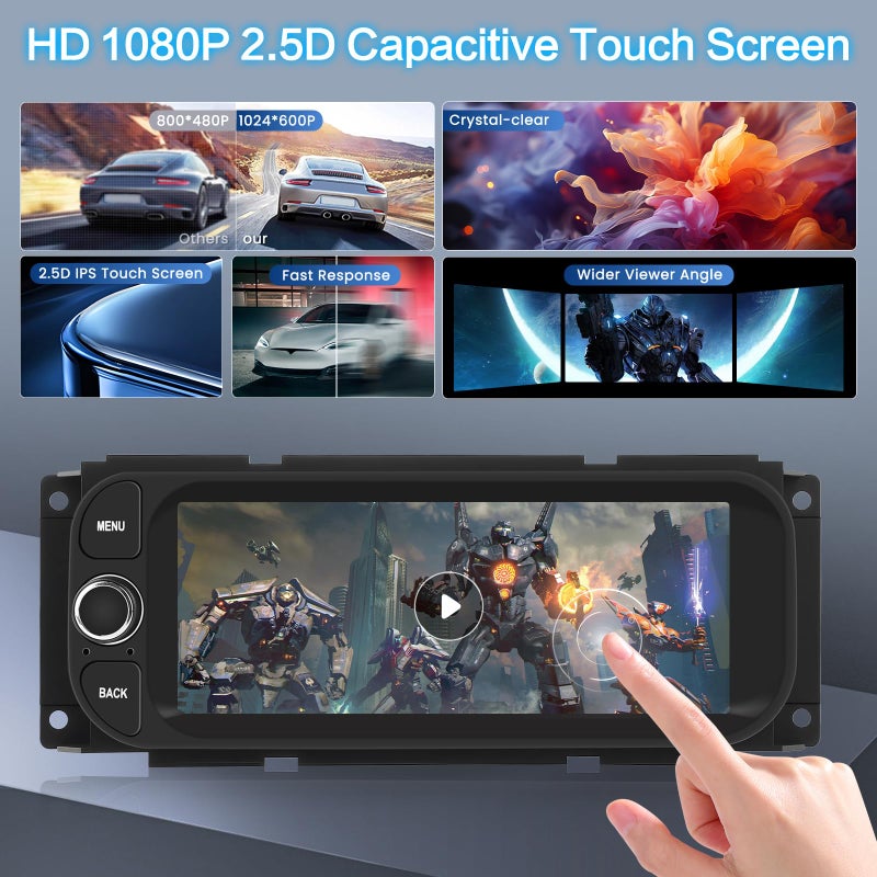 Inefala [2+64GB] Android Car Stereo for Dodge Ram(2002-2006), Jeep Wrangler 2003-2006, Jeep Liberty 2002-2007, Jeep Grand Cherokee(1999-2004) â€“ 6.86" HD Touchscreen with CarPlay Android Auto GPS SWC - Image 5