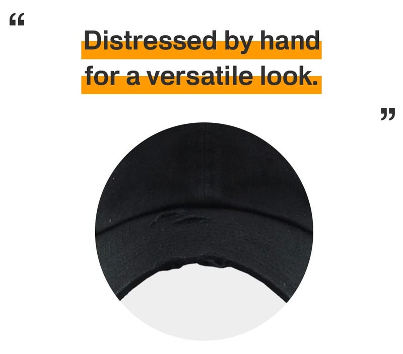 KBETHOS KBE-VINTAGE BLK Vintage Washed Cotton Baseball Cap, Black - Image 5
