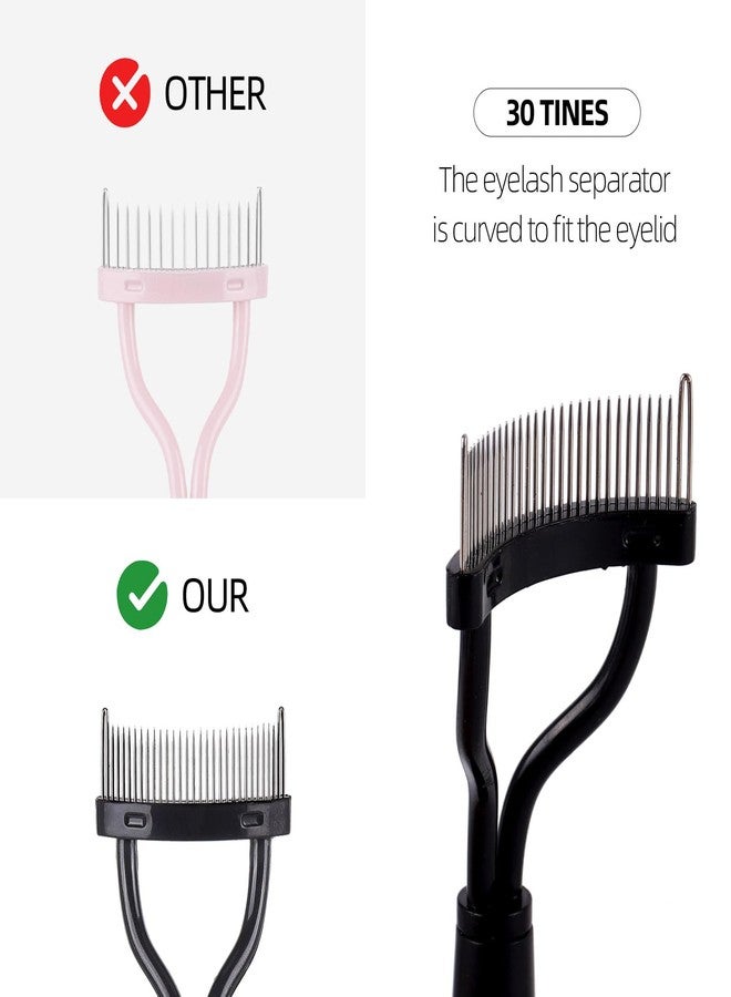 LoveBB 6 Pcs Eyelash Separator Comb with Spoolie Brush, Dual Head Lash Separator Tool Eye Lash Comb Brush (Black, Pink) - Image 4