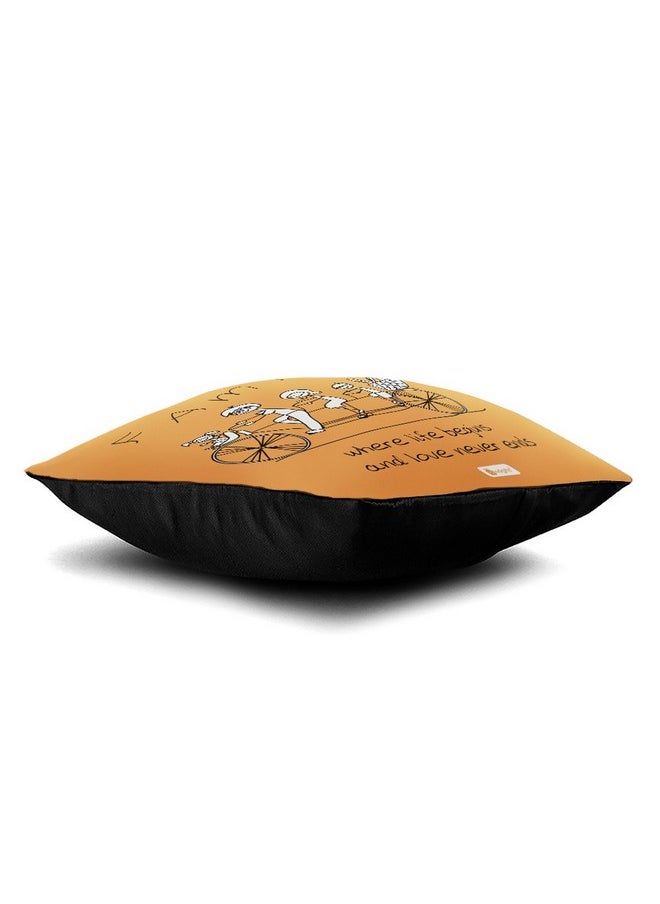 Indigifts Indigifts Family Love Never Ends Quoted Micro Satin and Fibre Cushion with Filler (12X12-inches, Multicolor)  - Image 2