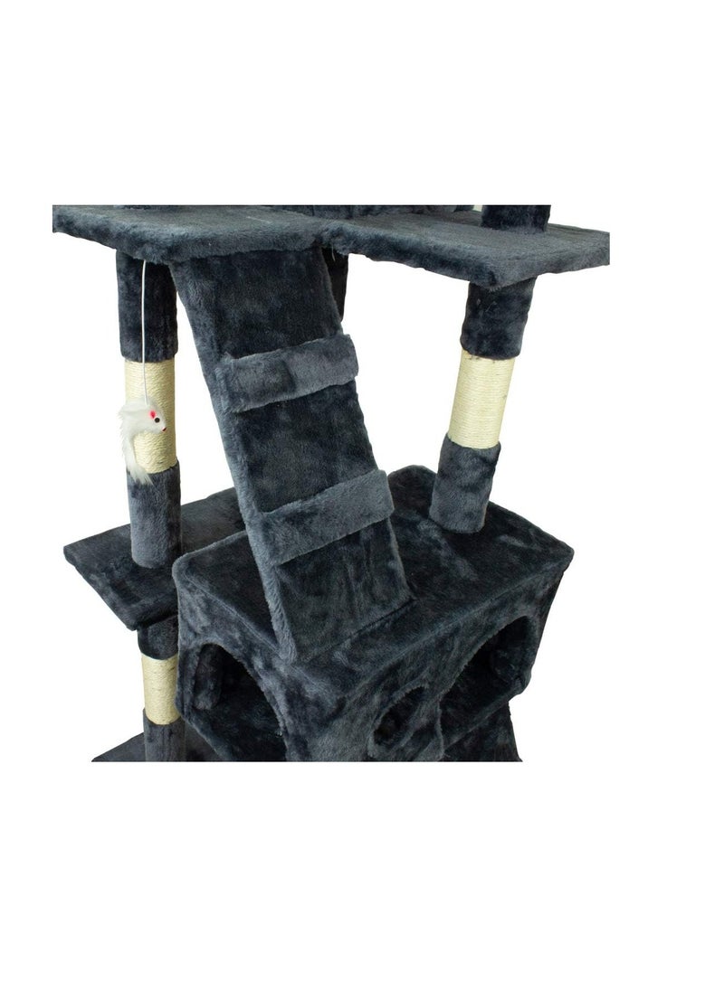 Cool Baby Pets and Cat Tree Scratcher, Tom Model, Large, for Climbing, 4 Heights, with Platforms and Shelters, De-Stress Toy, Sisal Rope, Colour Grey  - Image 3