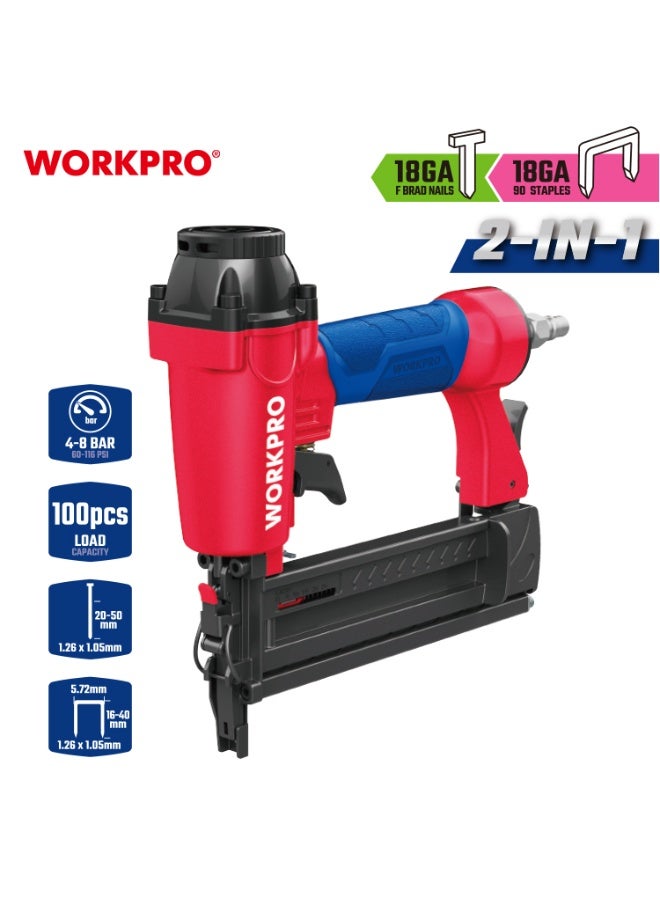 WORKPRO Pneumatic 2 in 1 combo Nailer WORKPRO - Image 1