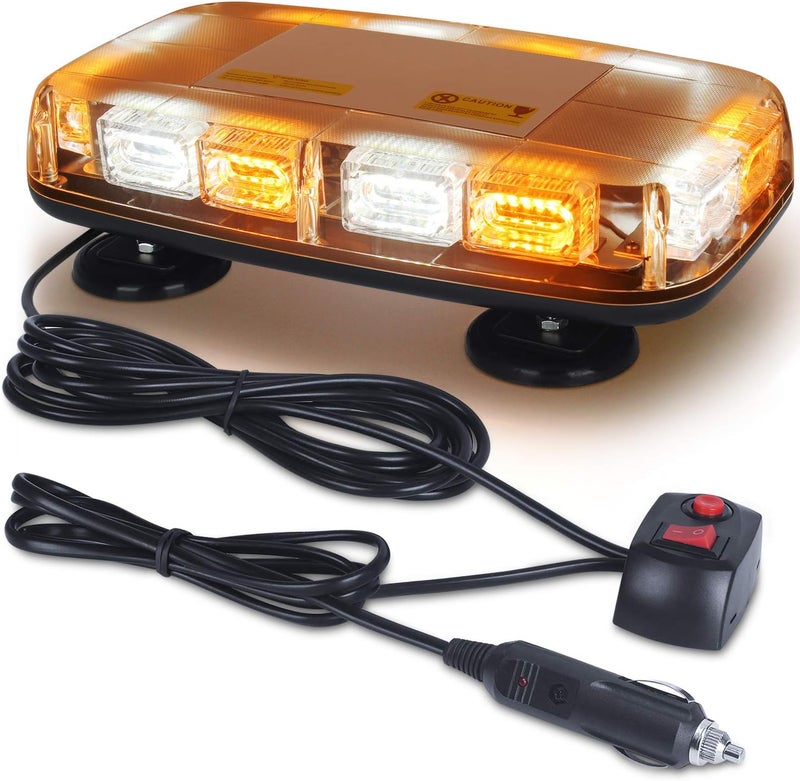LINKITOM LED Strobe Light, 12V-24V 72 LED Warning Safety Flashing Beacon Lights with 4 Magnet and 16.4 ft Straight Cord for Vehicle Forklift Truck Tractor UTV Car Bus - Image 1