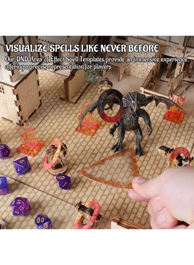 CZYY - CZYY DND Area of Effect Spell Templates - Set of 28 Markers for AOE Spells Erasable PVC Spell Effects Templates with Reference Perfect Tools, Accessories & Gift for Dungeons and Dragons - Image 1