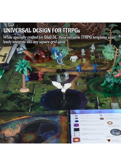 CZYY CZYY DND Area of Effect Spell Templates - Set of 28 Markers for AOE Spells Erasable PVC Spell Effects Templates with Reference Perfect Tools, Accessories & Gift for Dungeons and Dragons  - Image 4