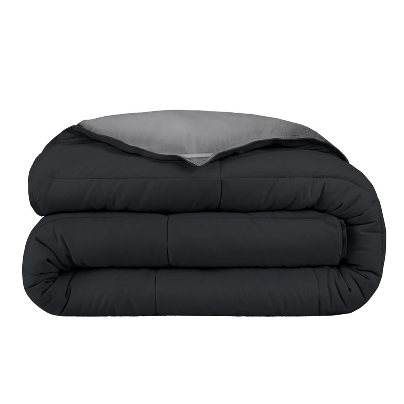 Bare Home Bare Home Queen Comforter  Reversible Colors  Goose Down Alternative  UltraSoft  Premium 1800 Series  All Season Warmth  Bedding Comforter Queen BlackGrey 