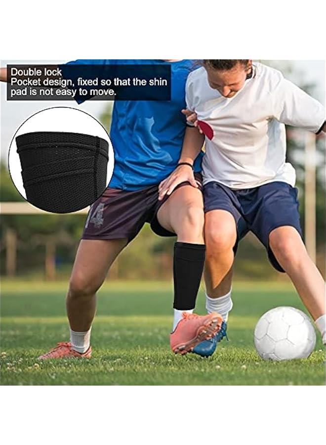 Generic Soccer Shin Guard Socks,Black Leg Guard Socks, Nylon Breathable Calf Shin Guard Covers, Double Layer Leg Performance Support - Image 3