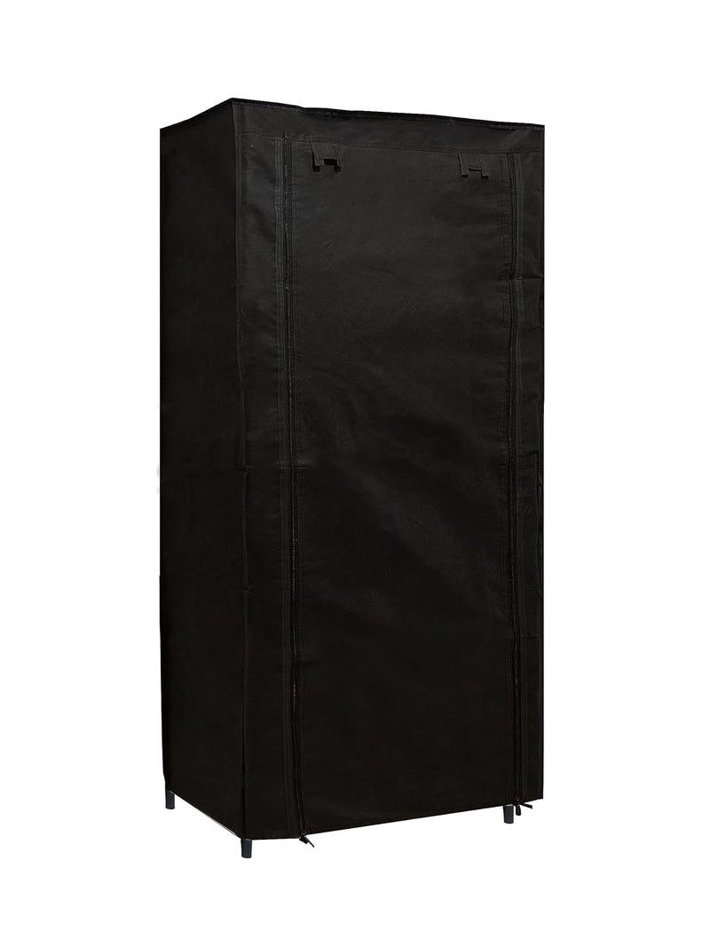 PHILOSHOP PHILOSHOP 10 Inch 6 Tier Collapsible Wardrobe Clothes Organizer Adjustable Racks Space Saving Foldable Stand Multipurpose Storage Shelves Lightweight Cabinet for Men Women Kids with Cover Black - Image 3
