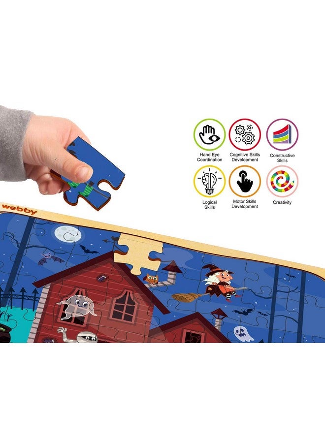 Webby Haunted House Wooden Jigsaw Puzzle, 40Pcs - Kids - Image 5