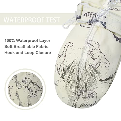 Fynnsure Toddler Mittens Lined Fleece Snow Gloves for Boys Girls Kids Winter Ski Gloves Baby Mittens Ivory white 2-4 Years - Image 3
