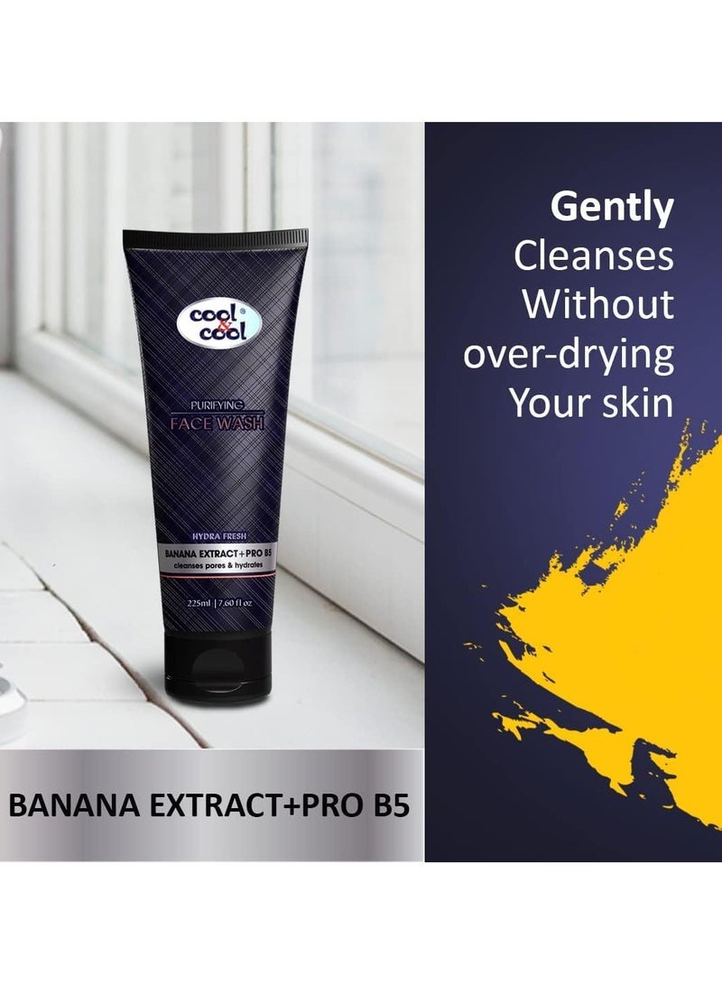 كول اند كول غسول الوجه كول آند كول المنقي للرجال 225 مل - مستخلص الموز وبرو فيتامين ب5، غسول الوجه للتنظيف العميق والترطيب، منظف المسام، غسول مرطب للوجه، جميع أنواع البشرة - Image 3