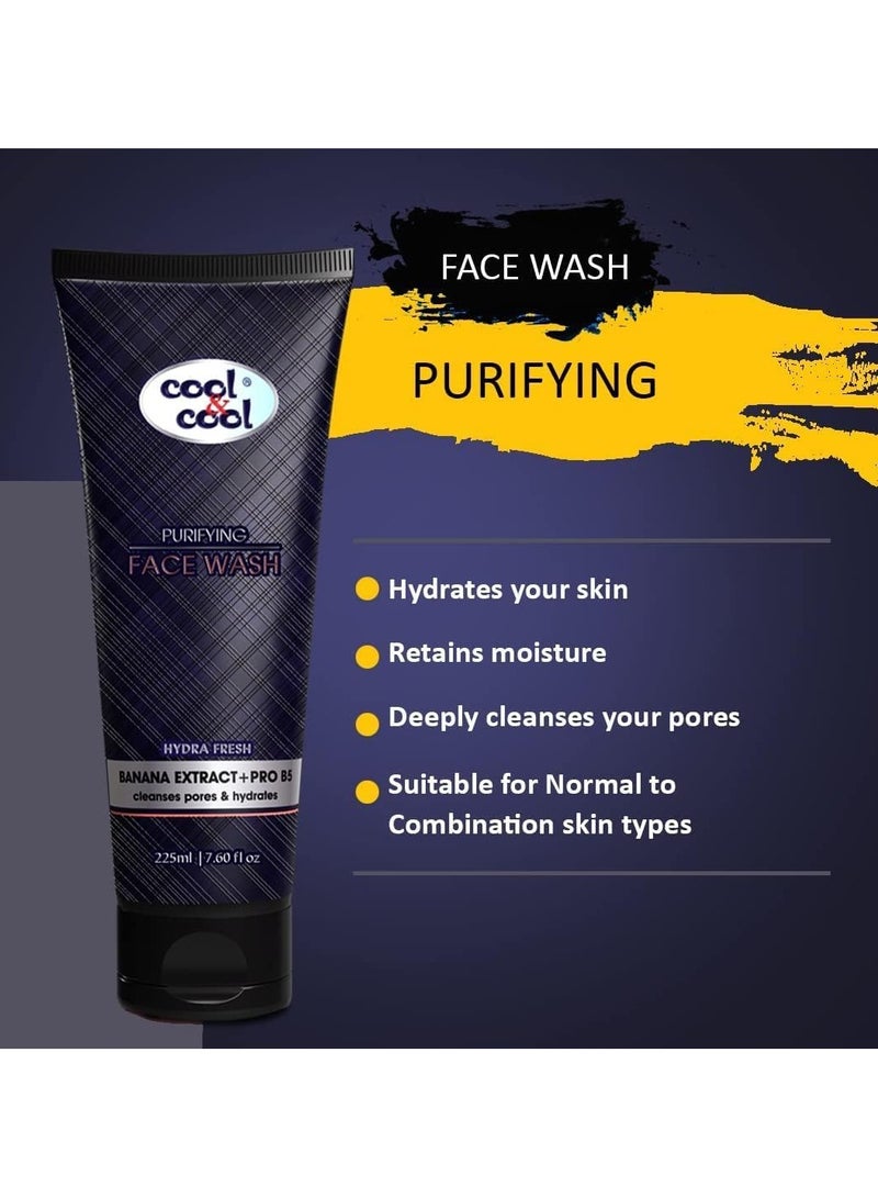 كول اند كول غسول الوجه كول آند كول المنقي للرجال 225 مل - مستخلص الموز وبرو فيتامين ب5، غسول الوجه للتنظيف العميق والترطيب، منظف المسام، غسول مرطب للوجه، جميع أنواع البشرة - Image 5