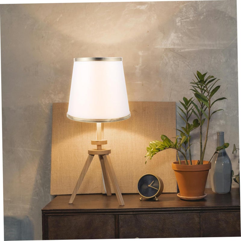 Gold Trim Fabric Lamp Shade Lightweight Transparent Mesh Cover For Table Lamps - Image 4