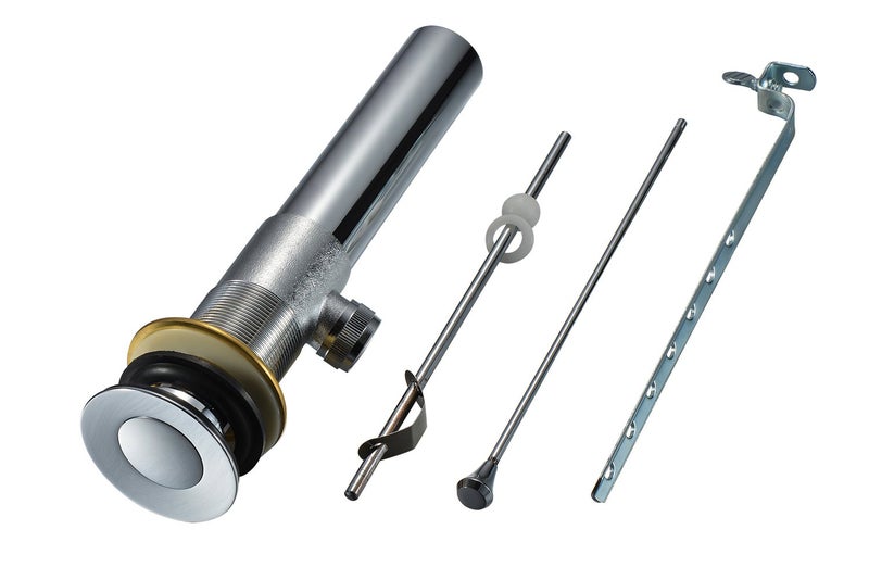 Purelux Bathroom Sink Drain Stopper Assembly with Lift Rod and Overflow Chrome Finish