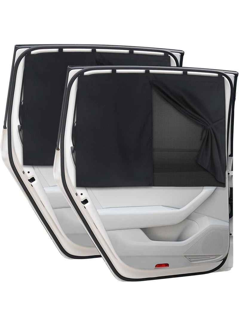 ستائر نوافذ السيارة، 2 قطعة من ستائر الشمس المغناطيسية المزدوجة للنوافذ الجانبية مع خيارات التغطية الكاملة/نصف التغطية، ستائر نوافذ السيارة الخلفية لحماية الأطفال - Image 1