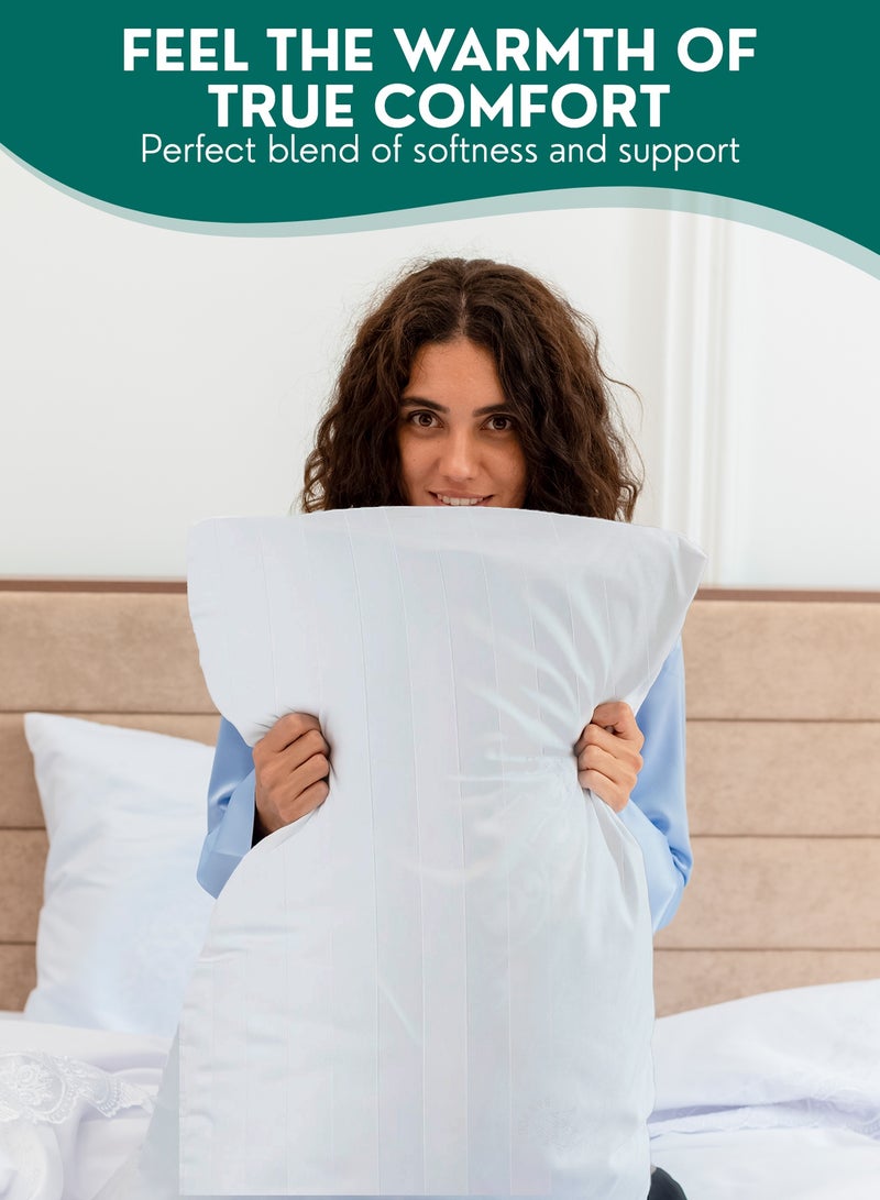 زستو طقم مكوّن من 2 وسائد للنوم مع أغطية وسائد مجانية، وسائد ناعمة بجودة الفنادق للاستخدام المنزلي والفندقي، مضادة للحساسية وقابلة للتنفس، مصنوعة من ألياف مايكروفايبر، مناسبة للنوم على الجانب والظهر والبطن - Image 4