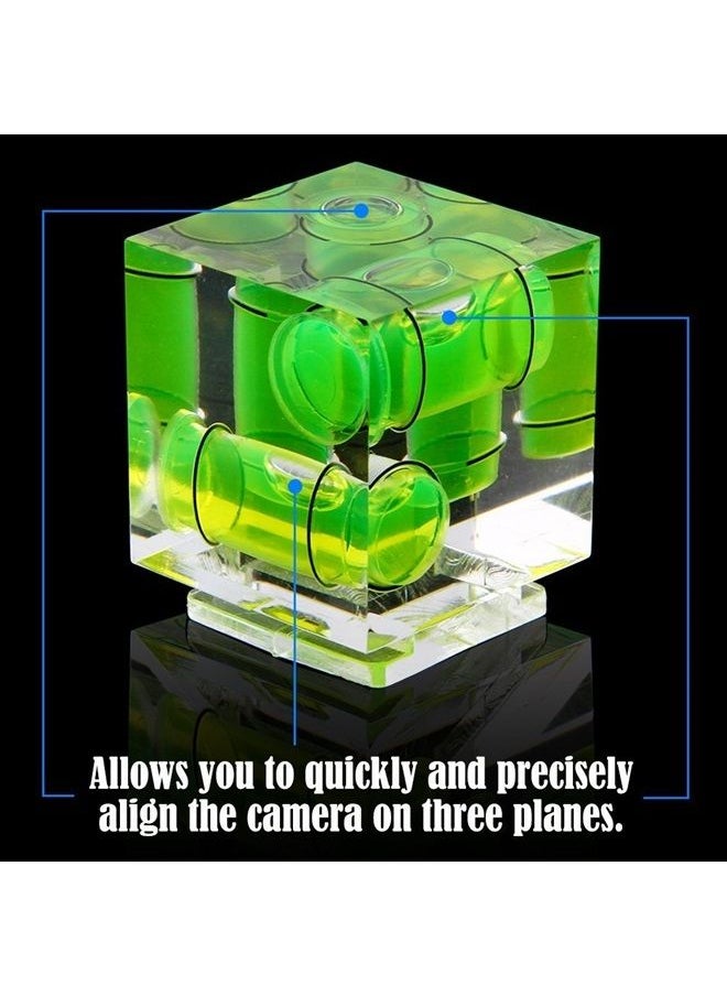 SENHAI Triple 3 Axis Hot Shoe Bubble Spirit Level Compatible Compatible for Canon Nikon Pentax DSLR Camera (2 Pack) 