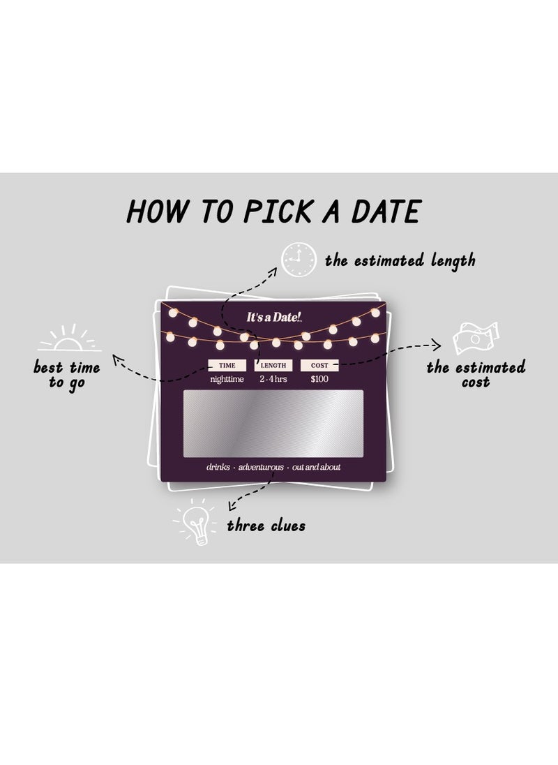 It'S A Date!40 Fun And Romantic Scratch Off Date Ideas For Him Her Girlfriend Boyfriend Wife Or Husband Perfect For Date Night Couples Gift For Valentine'S Day Anniversaries And Birthdays