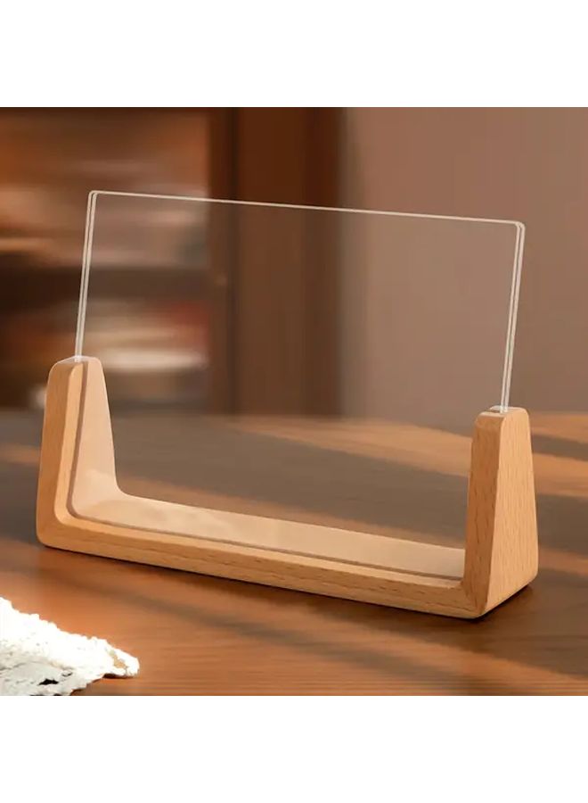 Vertical Yellow Beech Wood U-Shape Picture Frame for Wedding Office Desk Decor - Image 3