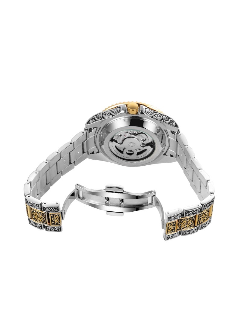 فورسينينج ساعة FORSINING الأوتوماتيكية ، بدون بطارية ، طراز جديد بسوار من الفولاذ المقاوم للصدأ متعدد الألوان ، ساعة مقاومة للماء للرجال - Image 4