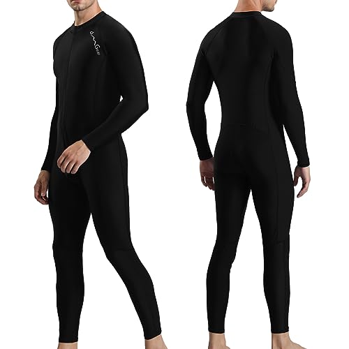 OMGear Diving Skin for Male Spandex Full Body Rash Guard One Piece Swimwear for Swimming Kayaking Surfing Snorkeling Diving RaftingMenBlack03M - Image 1