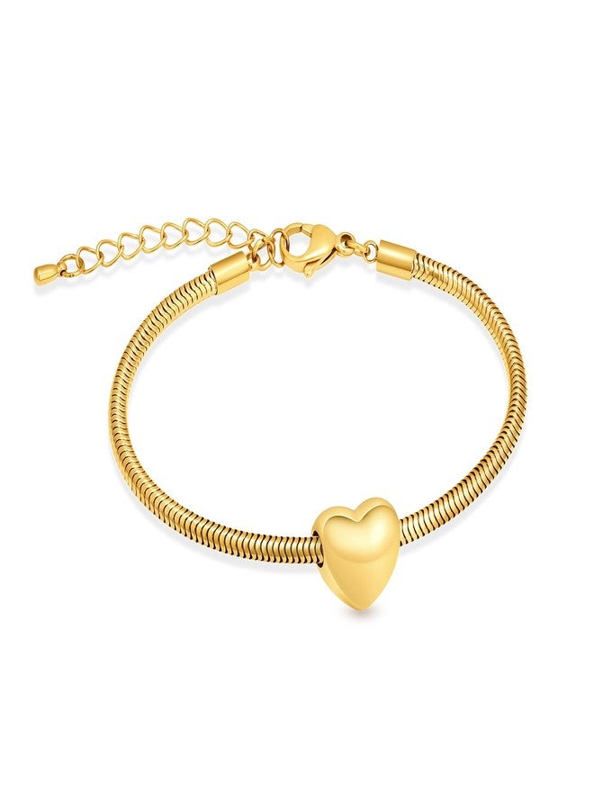 Imrsanl Heart Urn Bracelet for Ashes for Women Girls Stainless Steel Cremation Urn Bracelet Bangle for Ashes Keepsake Memorial Jewelry Gifts (Gold) - Image 1