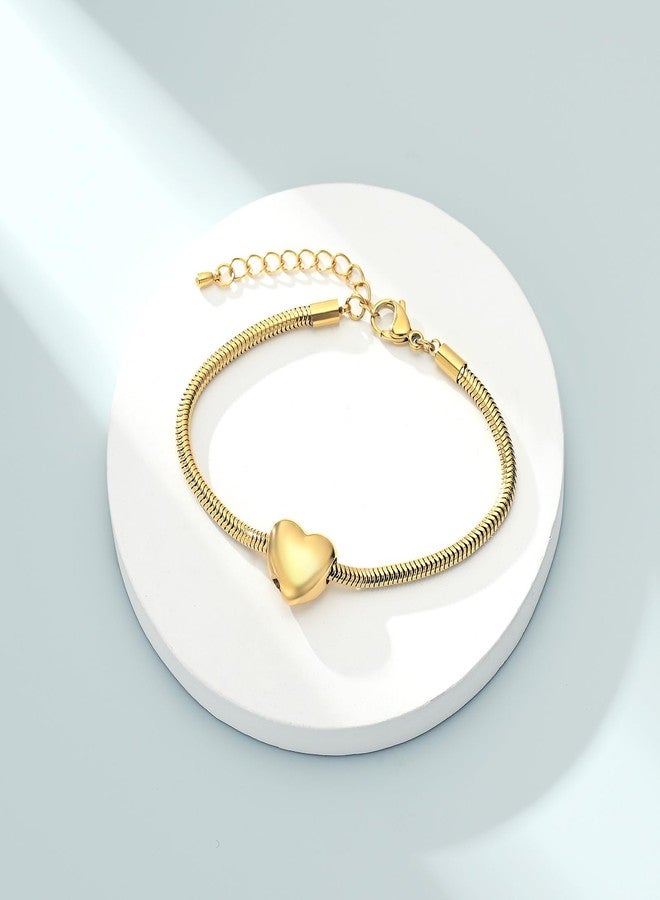 Imrsanl Heart Urn Bracelet for Ashes for Women Girls Stainless Steel Cremation Urn Bracelet Bangle for Ashes Keepsake Memorial Jewelry Gifts (Gold) - Image 3