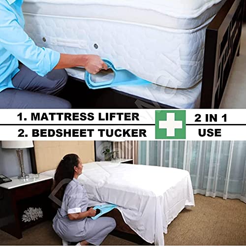 Shynora 2-Pack Mattress Lifter Tool And Tucker | 2 In 1 Bedsheet Tucking Tool | Bed Making Tool Single And Double Bed | Bed Lifter Helps For Lift and Hold Mattress Wedge Elevator Tool (Blue) - Image 2