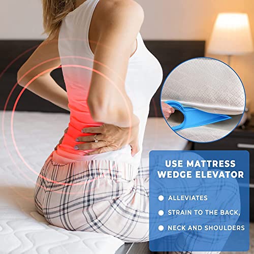 Shynora 2-Pack Mattress Lifter Tool And Tucker | 2 In 1 Bedsheet Tucking Tool | Bed Making Tool Single And Double Bed | Bed Lifter Helps For Lift and Hold Mattress Wedge Elevator Tool (Blue) - Image 4