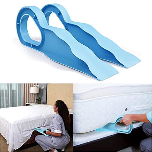 Shynora 2-Pack Mattress Lifter Tool And Tucker | 2 In 1 Bedsheet Tucking Tool | Bed Making Tool Single And Double Bed | Bed Lifter Helps For Lift and Hold Mattress Wedge Elevator Tool (Blue) - Image 1