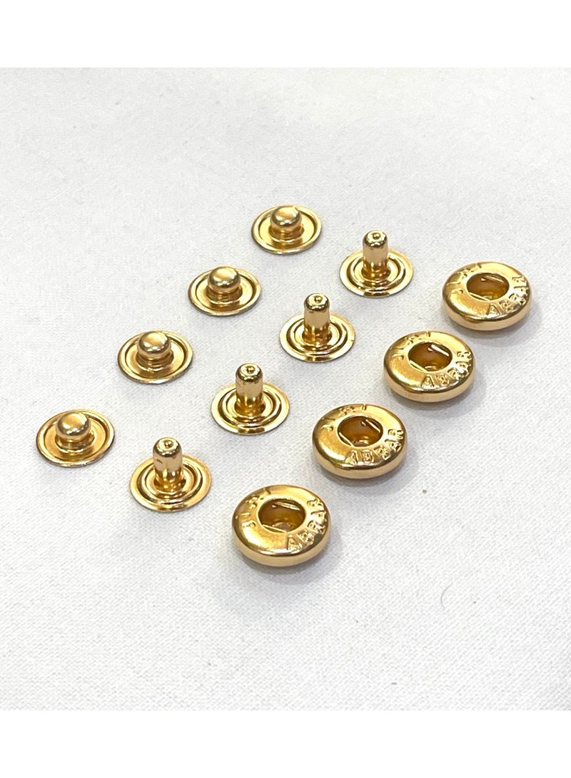 Abrar 8 Set Metal Snap Buttons For Men Saudi Thobe Size 12mm - Image 2