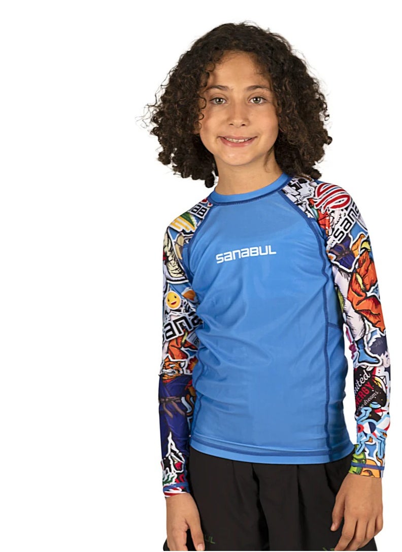 Sanabul  SB KIDS RASH GUARD ROAR RAGE BLUE 2XLARGE  - Image 1