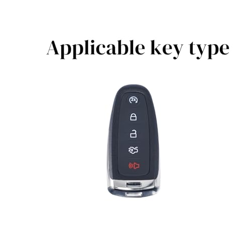 facaizhu Heavy Key Fob Cover Case Protector for Ford, Keychain, Accessories for Ford C-Max Edge Escape Expedition Explorer Flex Focus Taurus Lincoln MKS MKT MKX Navigator (Model-C Black) - Image 2