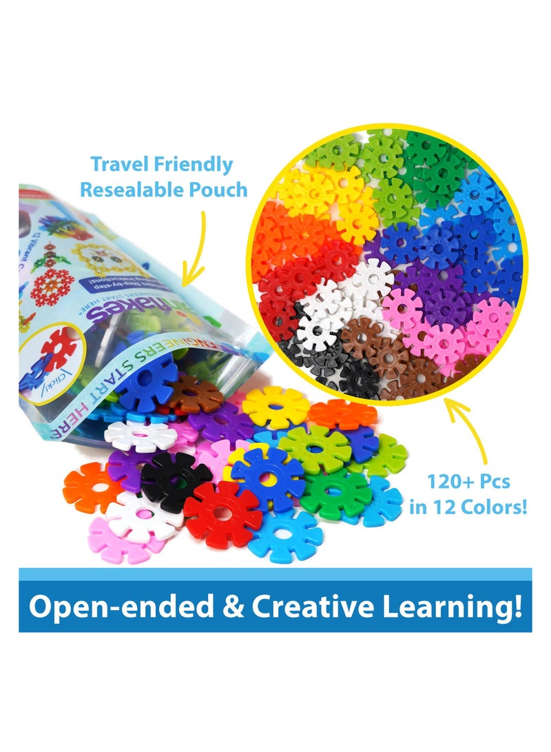 Brain Flakes 120+ Pcs Starter Set Multicolor (12 colors) - Resealable Pouch | Creative Building Discs for Kids, Multicolor, Fun Learning & Fine Motor Development - Image 3